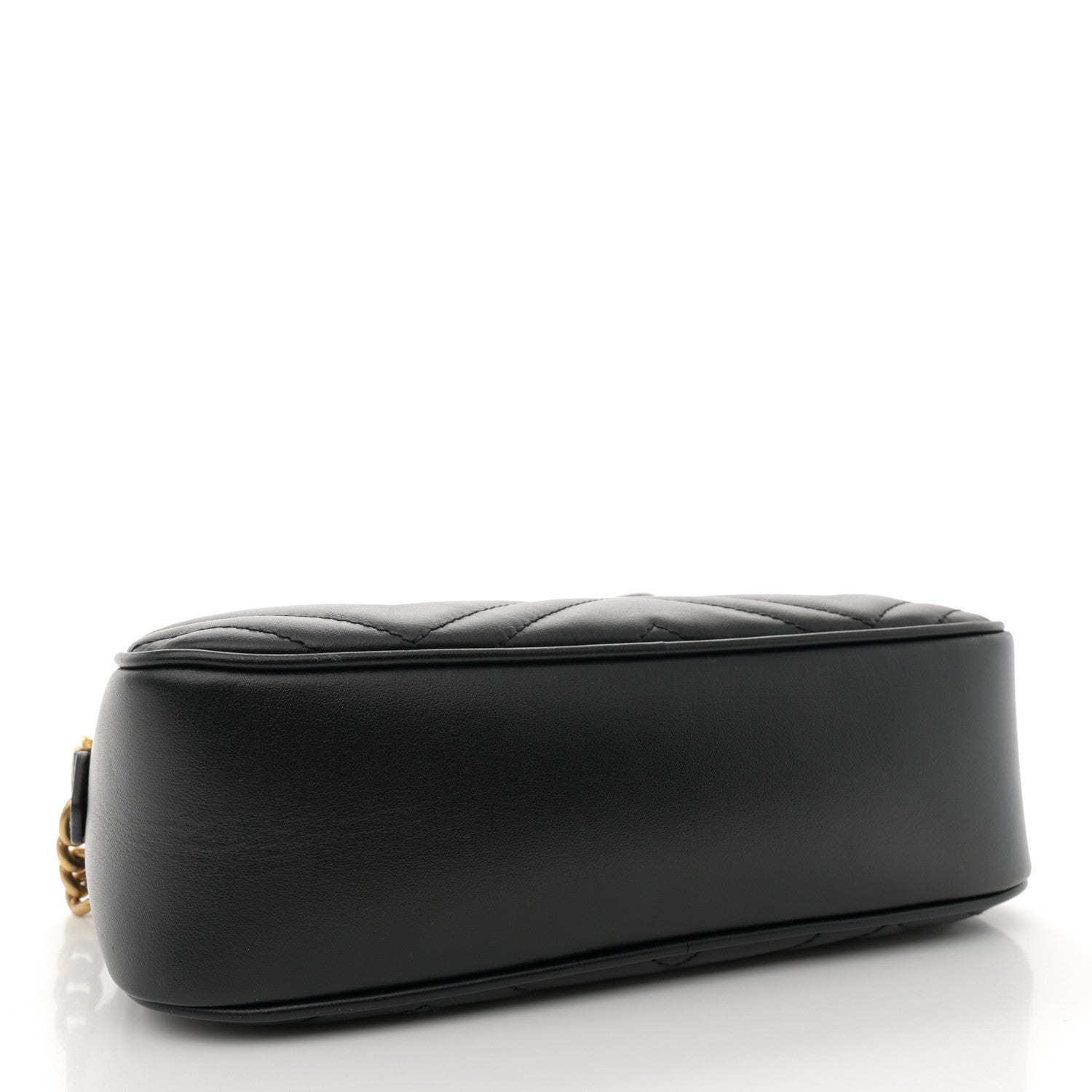 Gucci Calfskin Matelasse Small GG Marmont Chain Shoulder Bag Black 4 of 13