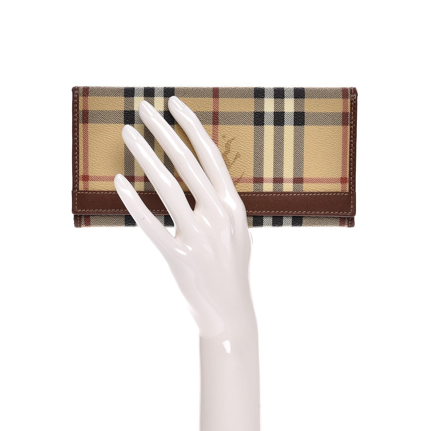 Burberry Haymarket Check Continental Wallet Brown 2 of 7