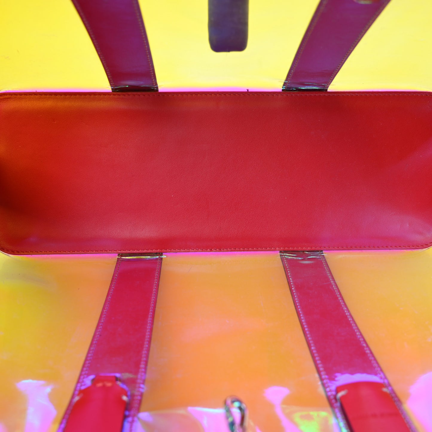 PVC Spikes East West Cabata Tote Clear Multicolor