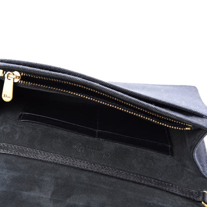 Christian Dior Denim Studded Diorama Wallet on Chain Pouch Blue 5 of 10