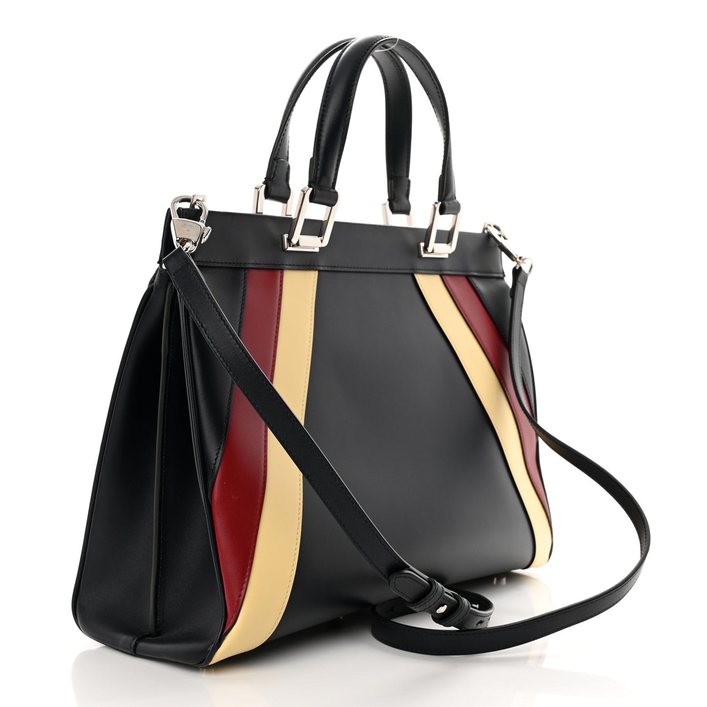 Smooth Calfskin Medium Zumi Top Handle Bag Blue Romantic Cerise Butter Multicolor
