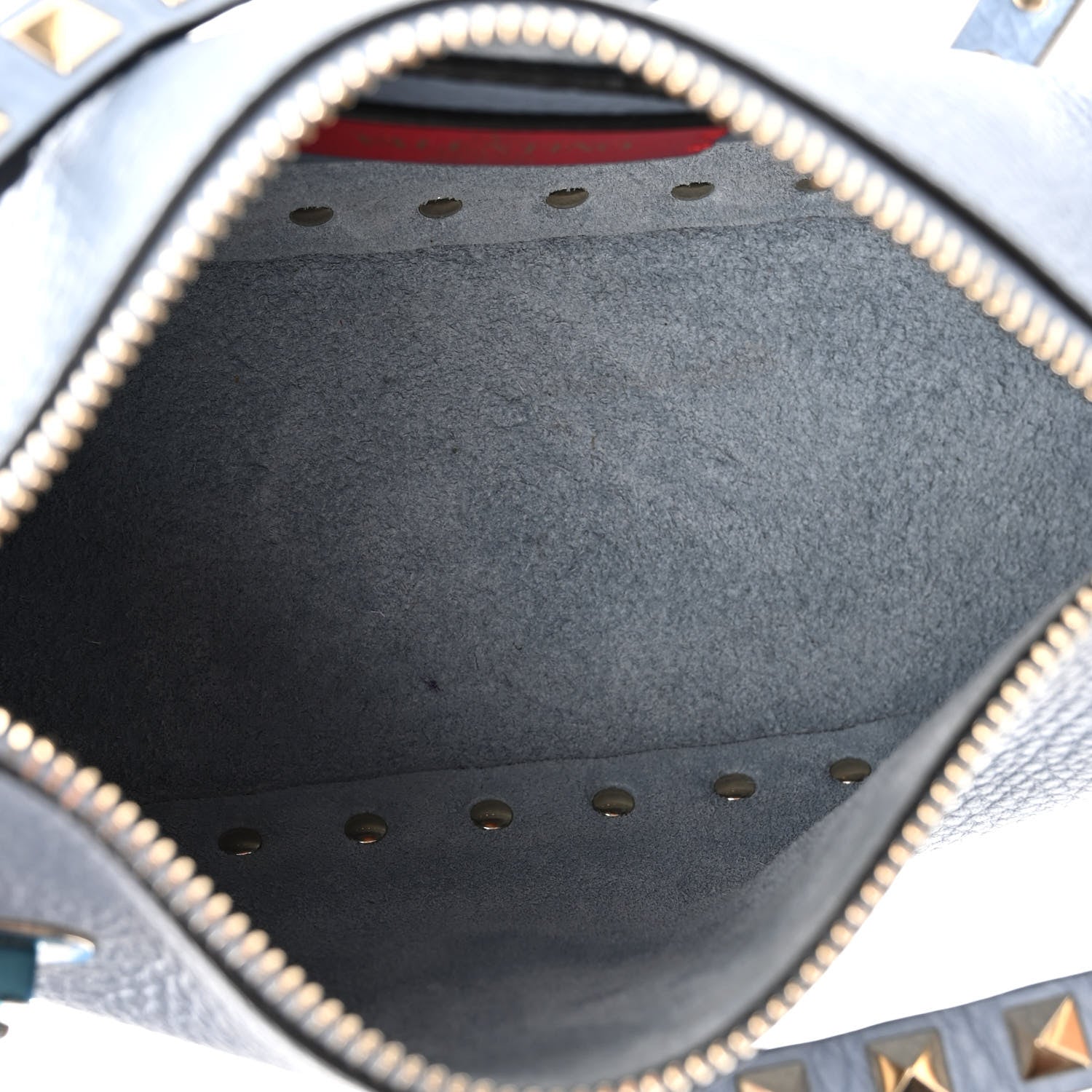 Valentino Garavani Pebbled Calfskin Small Rockstud Flip Lock Shoulder Bag Niagara 5 of 9
