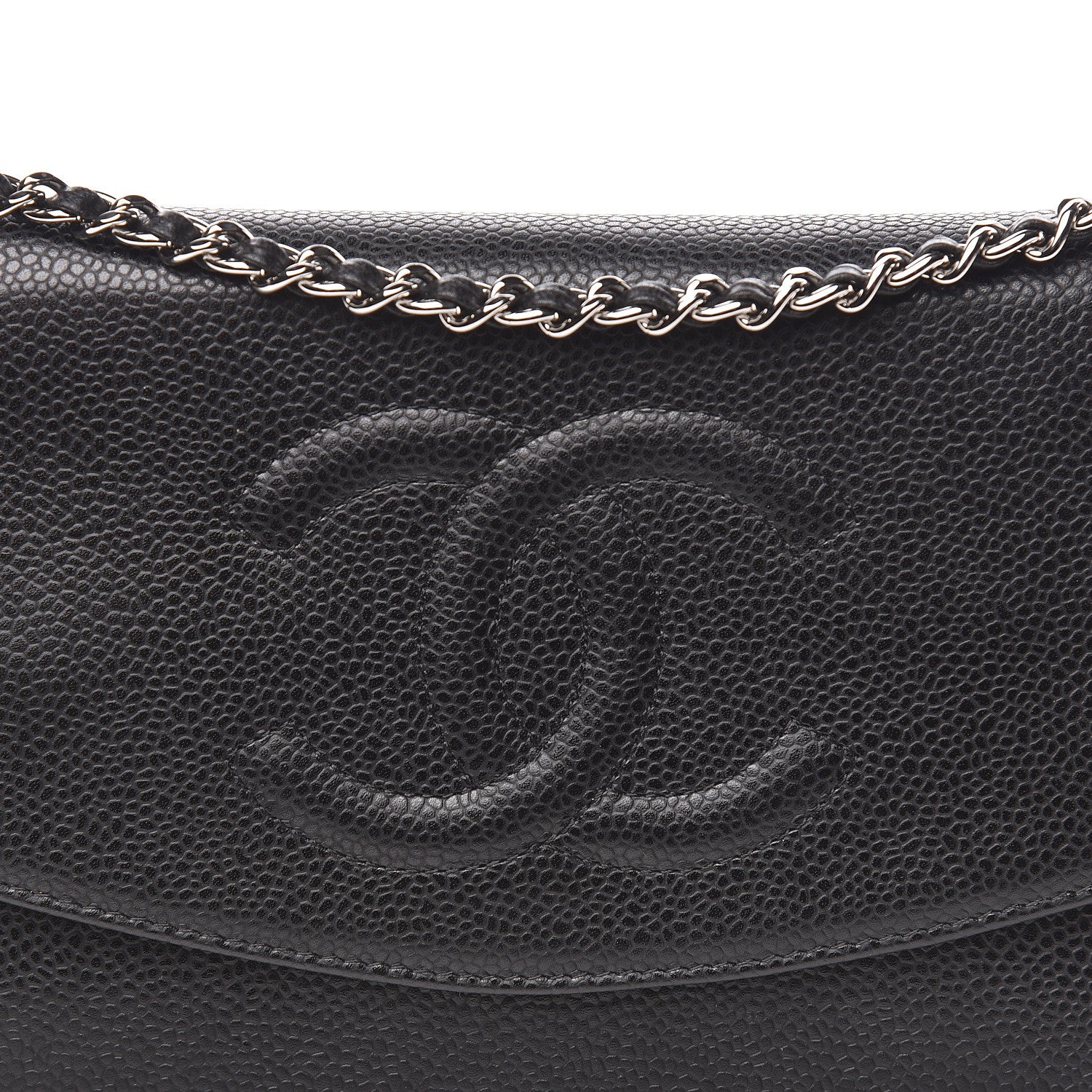 Chanel Caviar Timeless CC Wallet On Chain WOC Black 13 of 14