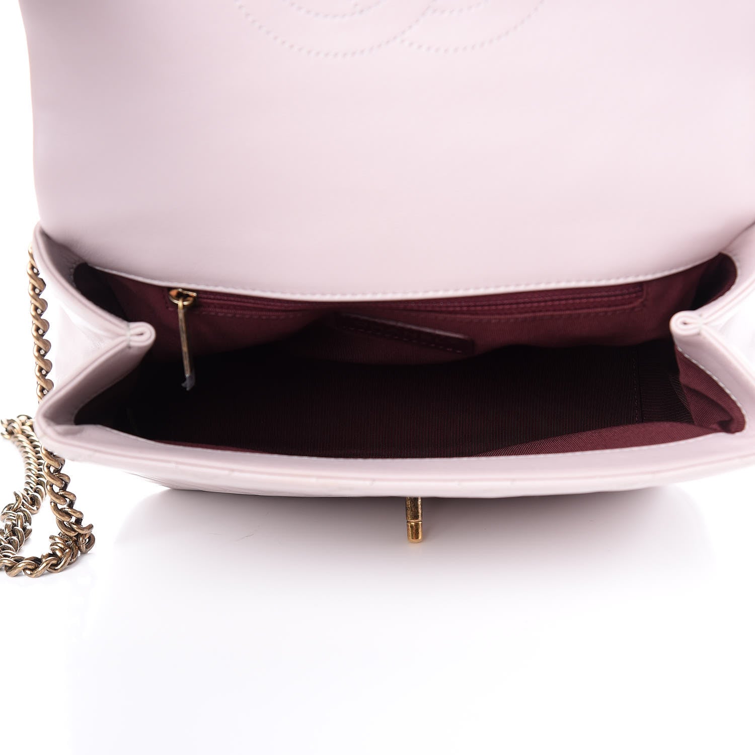 Chanel Glazed Calfskin Quilted Medium Gold Bar Top Handle Flap Light Pink 5 of 11