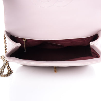 Chanel Glazed Calfskin Quilted Medium Gold Bar Top Handle Flap Light Pink 5 of 11