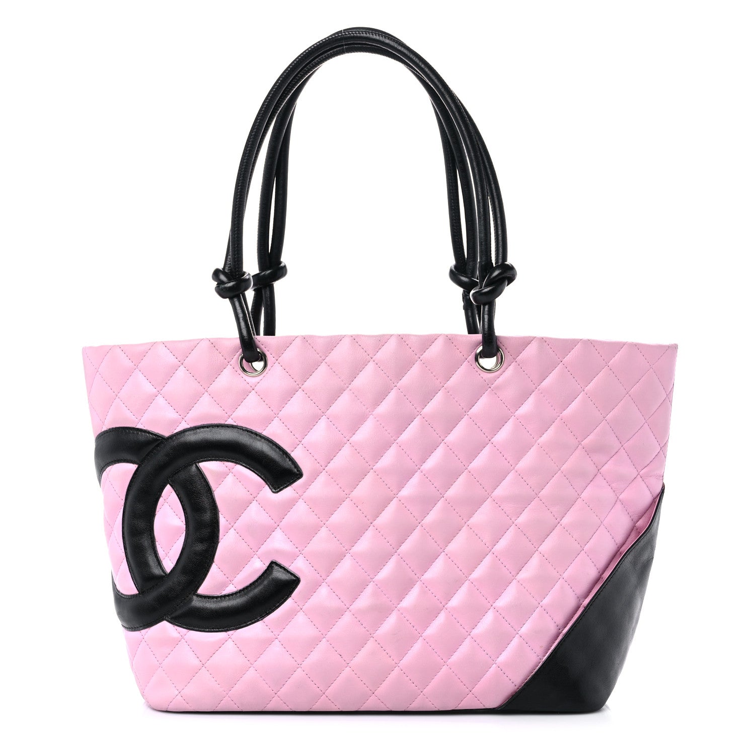 Chanel Calfskin Quilted Large Cambon Tote Pink Black 1 of 20