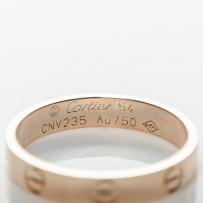 Cartier 18K Pink Gold 4mm LOVE Wedding Band Ring 54 7 4 of 5