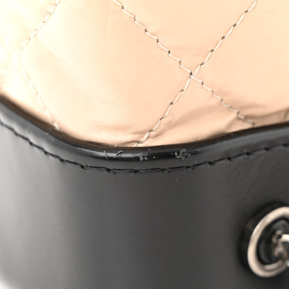Chanel Aged Calfskin Quilted Small Gabrielle Backpack Beige Black 13 of 14