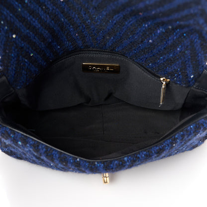 Chanel Tweed Quilted Medium Chanel 19 Flap Blue 5 of 10