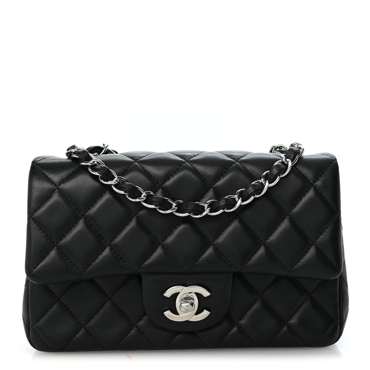 Chanel Lambskin Quilted Mini Rectangular Flap Black 1 of 11
