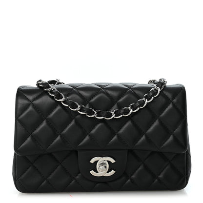 Chanel Lambskin Quilted Mini Rectangular Flap Black 1 of 11