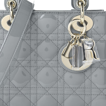 Christian Dior Patent Cannage Small Lady Dior Grey 9 of 12
