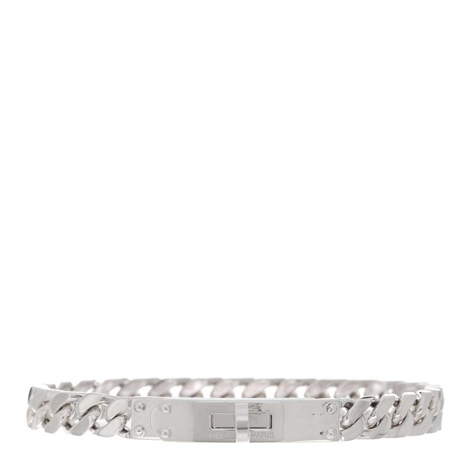 Hermes Sterling Silver TPM Kelly Gourmette Bracelet SH 1 of 4