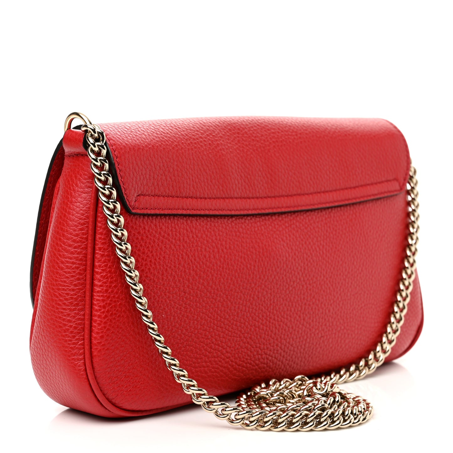 Pebbled Calfskin Medium Soho Flap Crossbody Vibrant Red