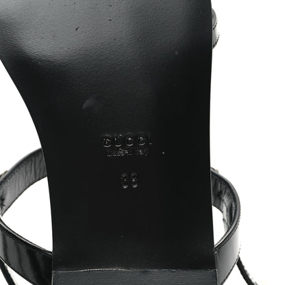 Gucci Calfskin Horsebit Divine Slingback Sandals 38 Black 7 of 9