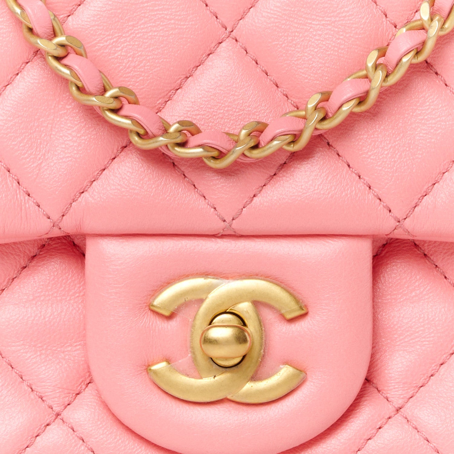 Chanel Lambskin Quilted Mini Pearl Crush Flap Pink 9 of 11