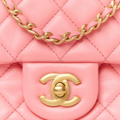 Chanel Lambskin Quilted Mini Pearl Crush Flap Pink 9 of 11