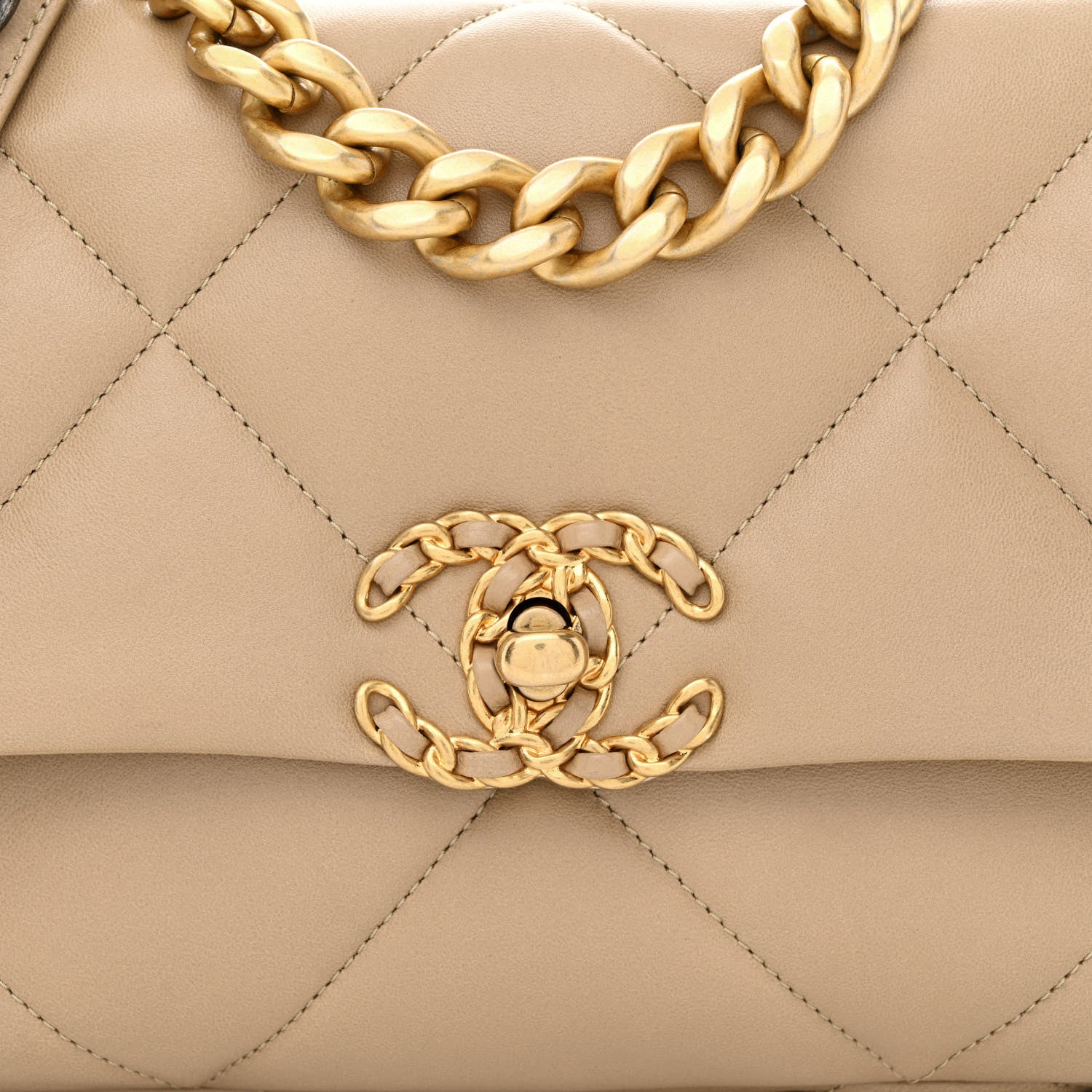 Chanel Lambskin Quilted Medium Chanel 19 Flap Dark Beige 8 of 11