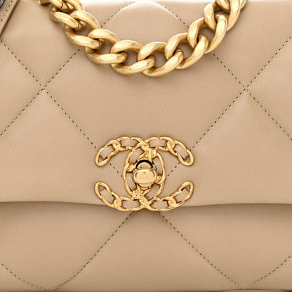 Chanel Lambskin Quilted Medium Chanel 19 Flap Dark Beige 8 of 11