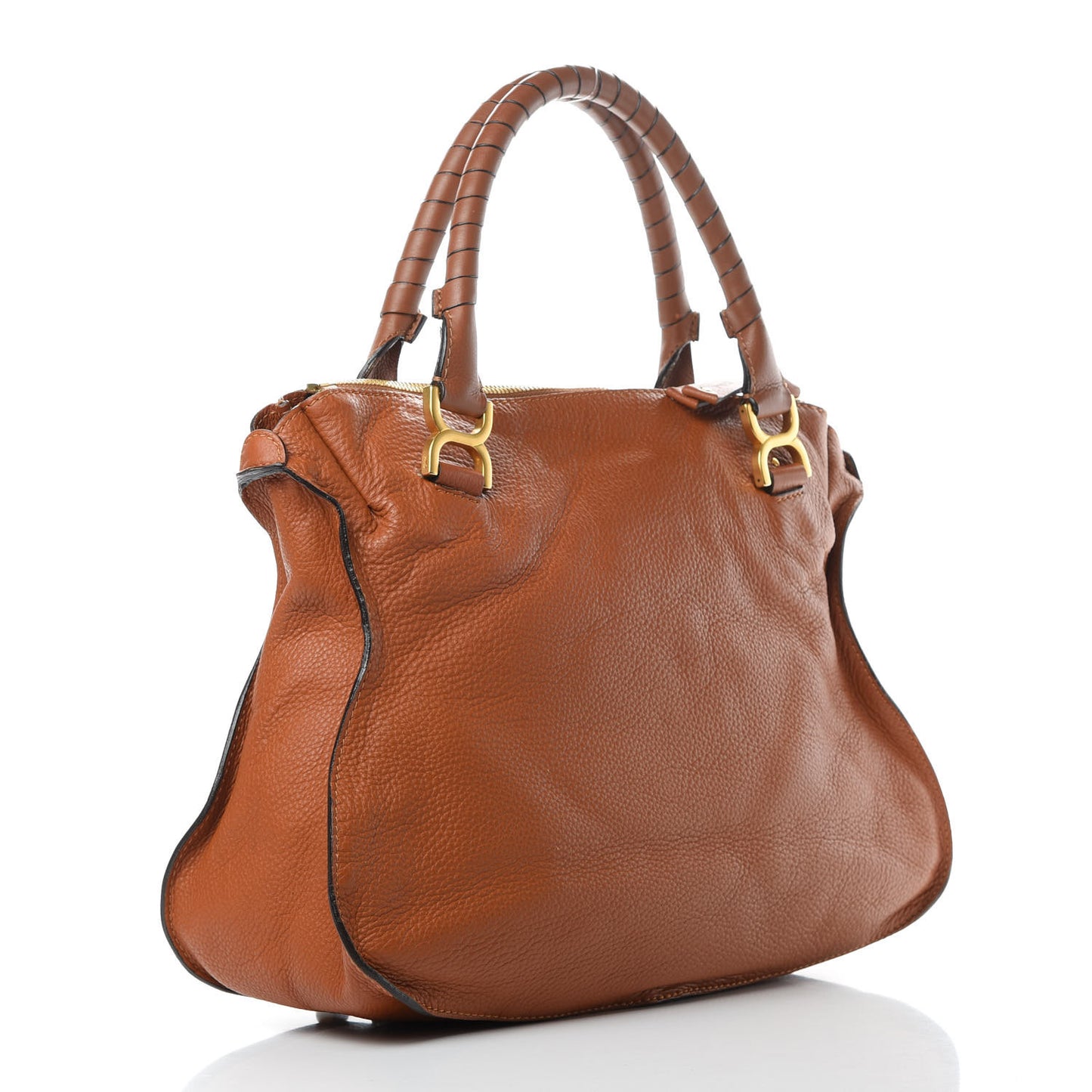 Calfskin Large Marcie Satchel Tan
