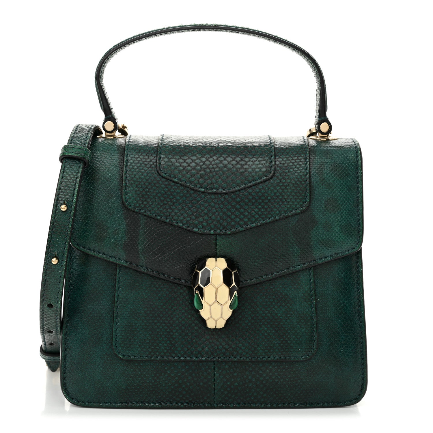 Bulgari Karung Serpenti Forever Top Handle Forest Emerald 1 of 14