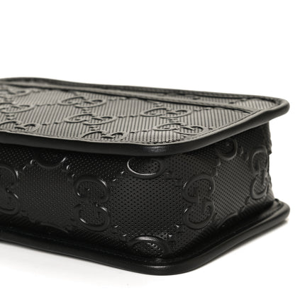 Gucci Calfskin GG Tennis Embossed Cosmetic Case Black 9 of 12
