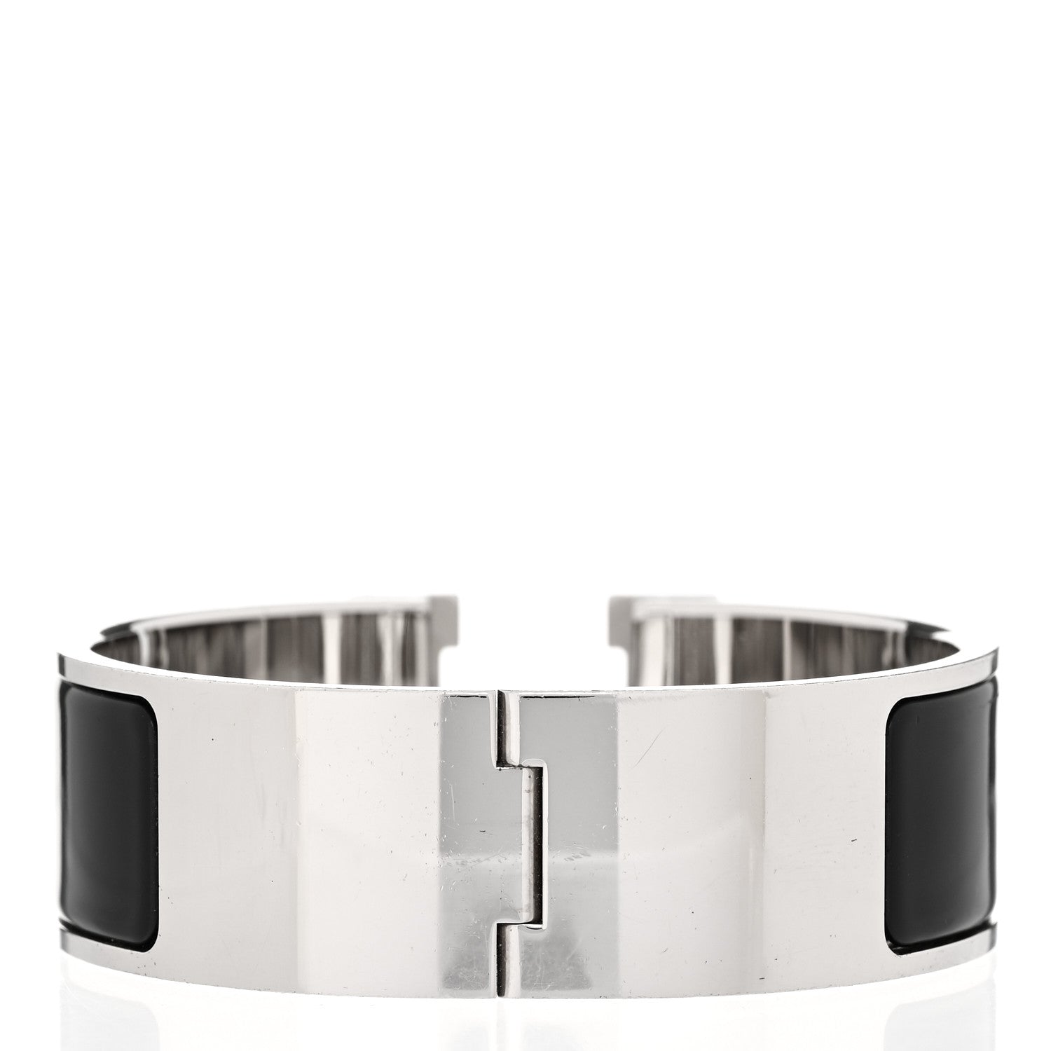 Hermes Enamel Wide Clic Clac H Bracelet GM Black 3 of 4