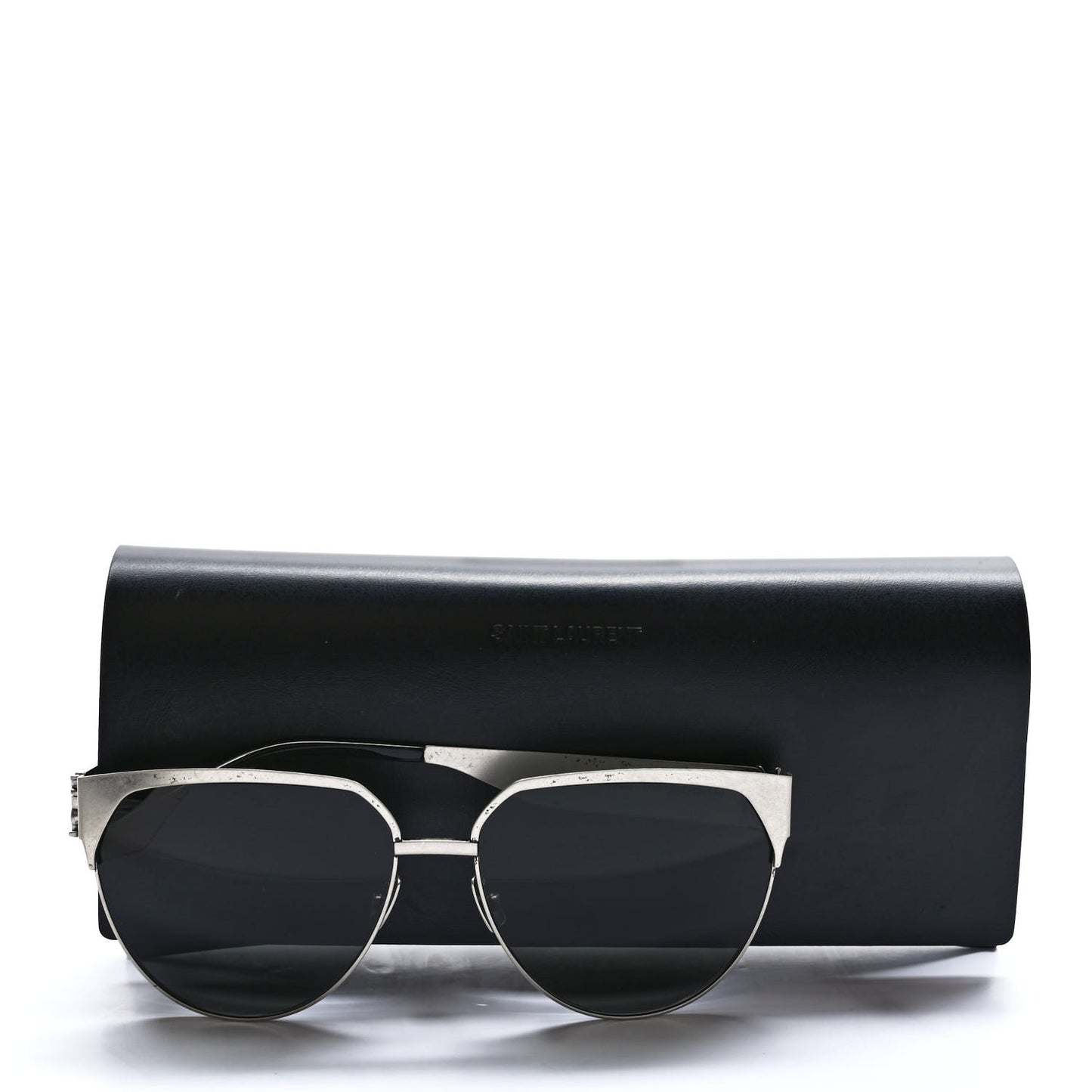 Aged Metal Cat Eye SLM43 Sunglasses Silver