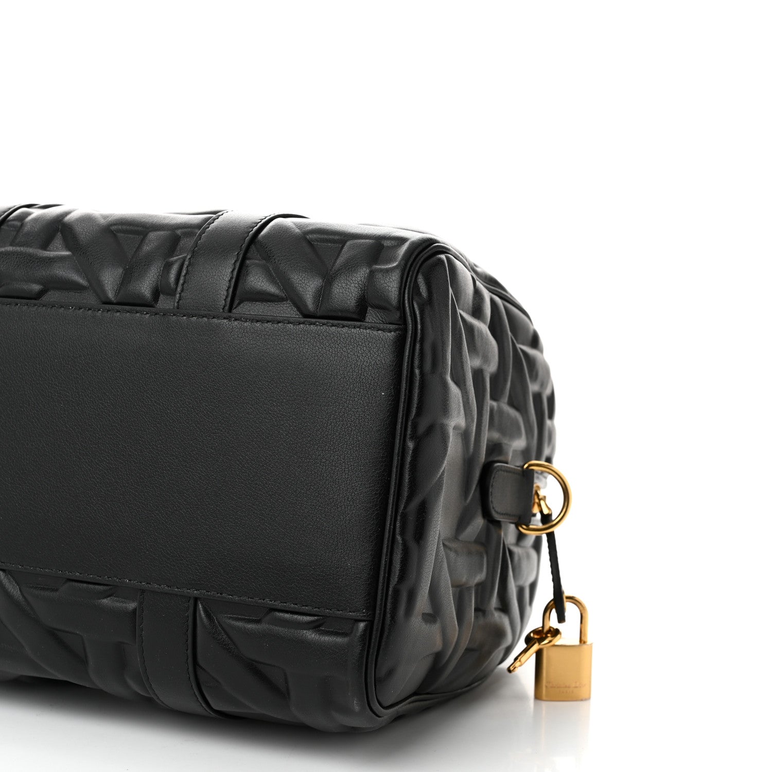 Christian Dior Calfskin Embossed Graphic Cannage Groove 25 Bag Black 10 of 10