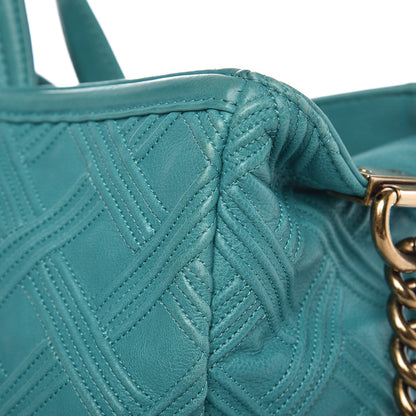 Chanel Calfskin Large Retro Girl Shopping Tote Turquoise 16 of 21