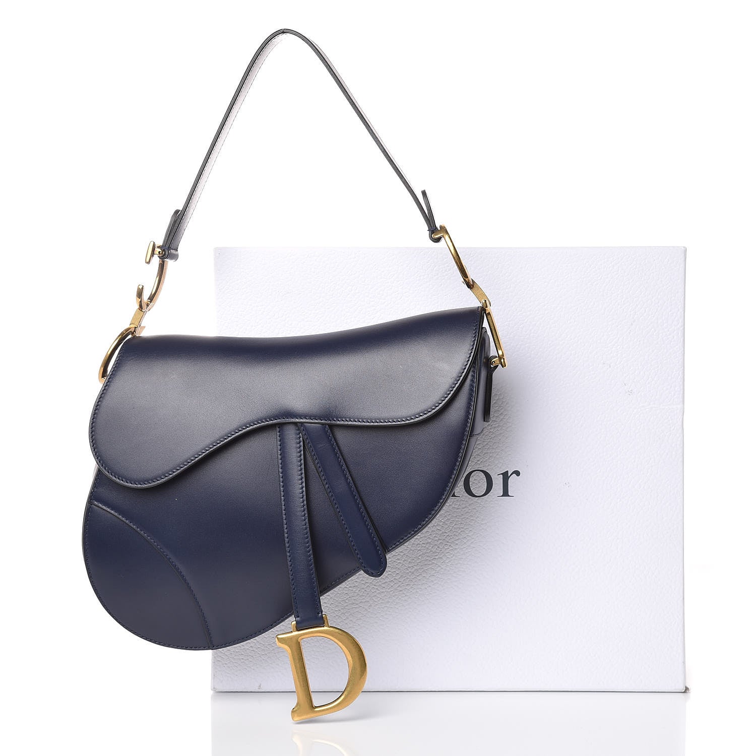 Christian Dior Calfskin Saddle Bag Indigo Blue 10 of 10