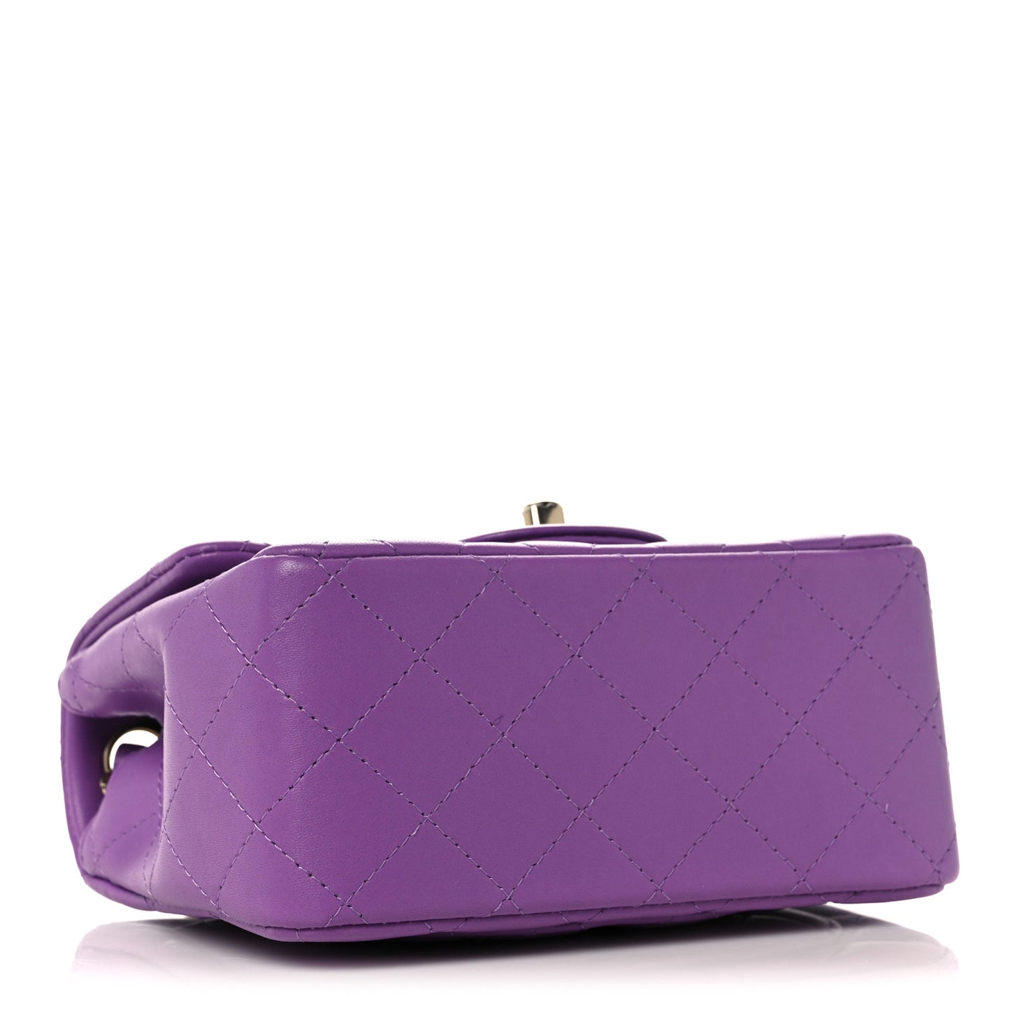 Lambskin Quilted Mini Square Flap Purple