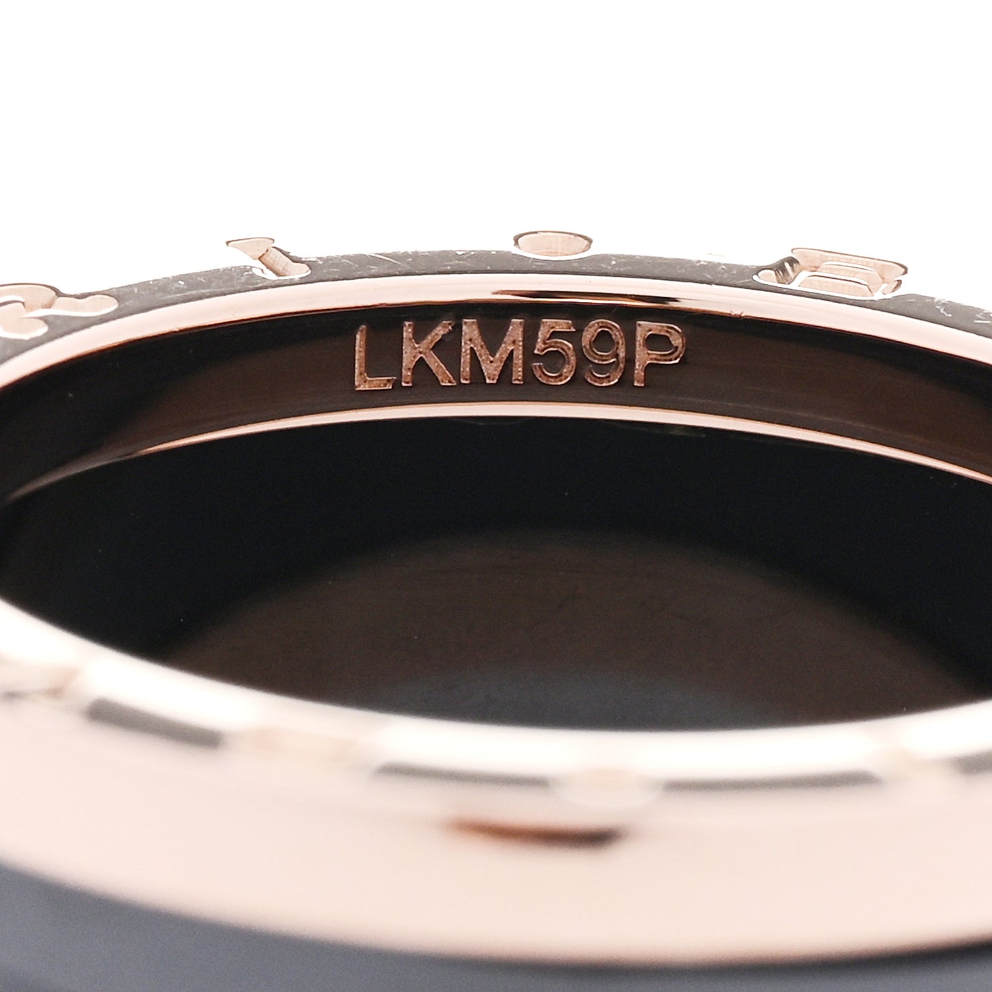 18K Rose Gold Black Ceramic B.Zero1 Four-Band Ring 52 6