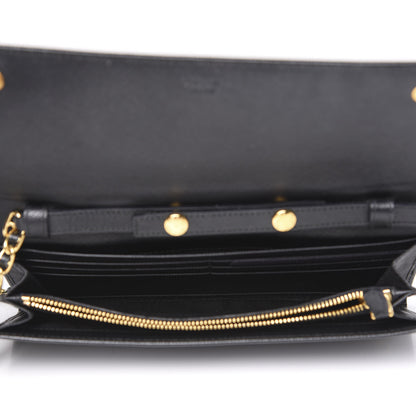 Prada Saffiano Metal Oro Chain Wallet Black 5 of 10