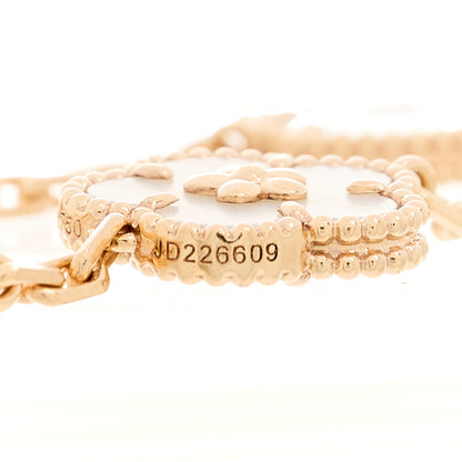 Van Cleef & Arpels 18K Rose Gold Carnelian Mother of Pearl Onyx 5 Motifs Lucky Spring Bracelet 3 of 4