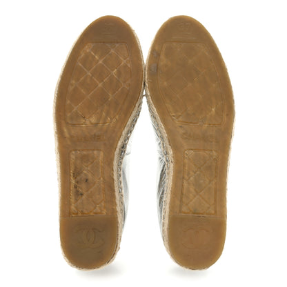 Chanel Laminated Goatskin CC Espadrilles 37 Silver 5 of 14