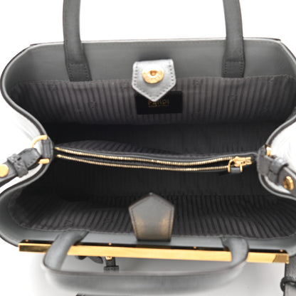 Fendi Vitello Elite Petite 2Jours Tote Grigio Grigio Chiaro 5 of 10