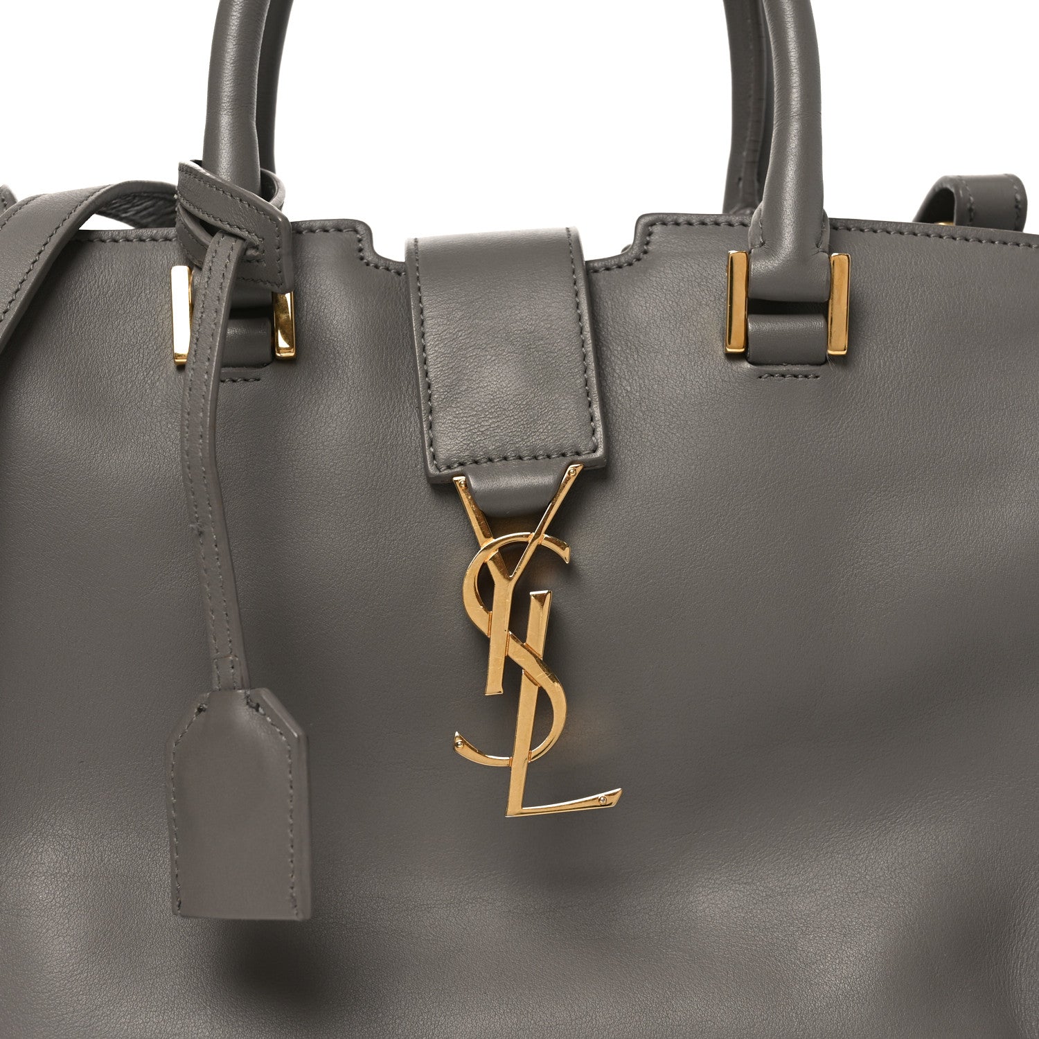 Saint Laurent Calfskin Monogram Baby Cabas Fog 8 of 10