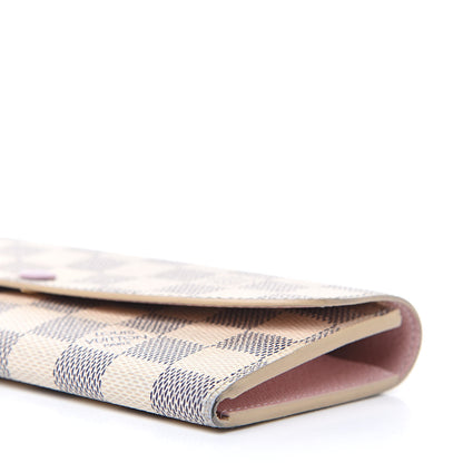 Louis Vuitton Damier Azur Emilie Wallet Rose Ballerine 9 of 17