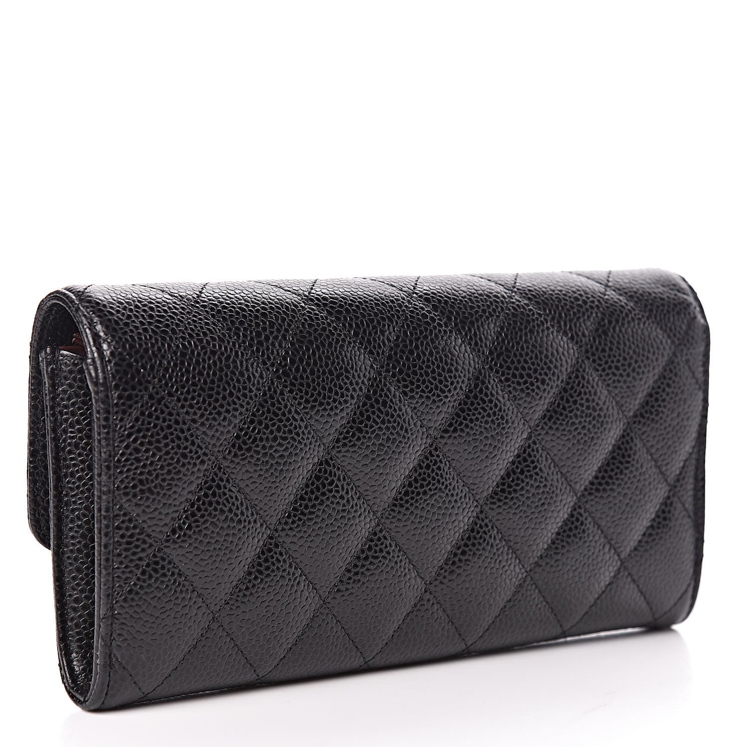 Chanel Caviar Quilted Large Gusset Flap Wallet Black 4 of 10