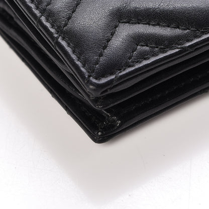 Gucci Calfskin Matelasse GG Marmont Card Case Wallet Black 6 of 12