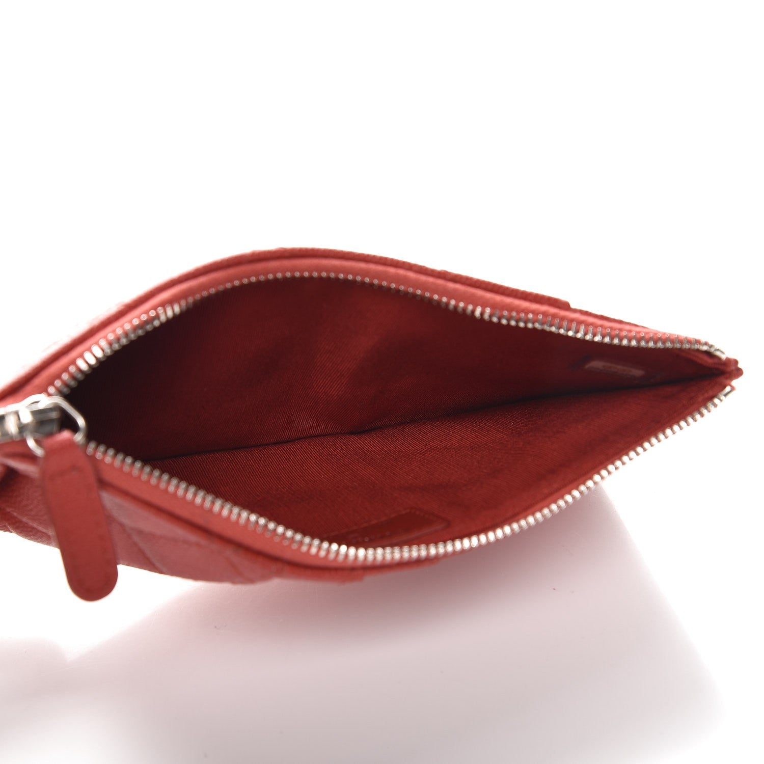 Chanel Caviar Quilted Flat Wallet Pouch Red 5 of 8