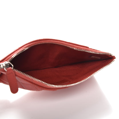 Chanel Caviar Quilted Flat Wallet Pouch Red 5 of 8
