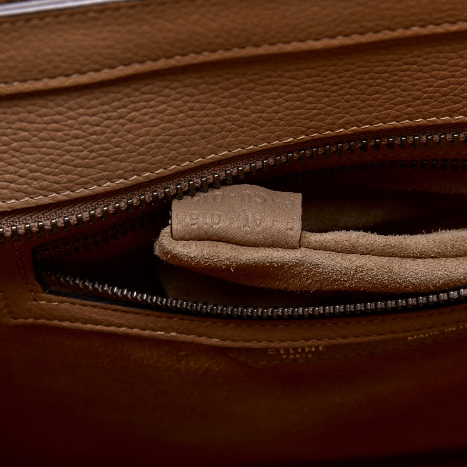 Celine Drummed Calfskin Micro Luggage Dune 9 of 9