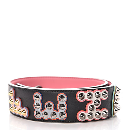 Fendi Vitello Dolce Fun Fair Metal Studded Strap You Black Multicolor 2 of 4