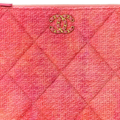 Chanel Tweed Large Chanel 19 Cosmetic Case Coral Pink 8 of 10