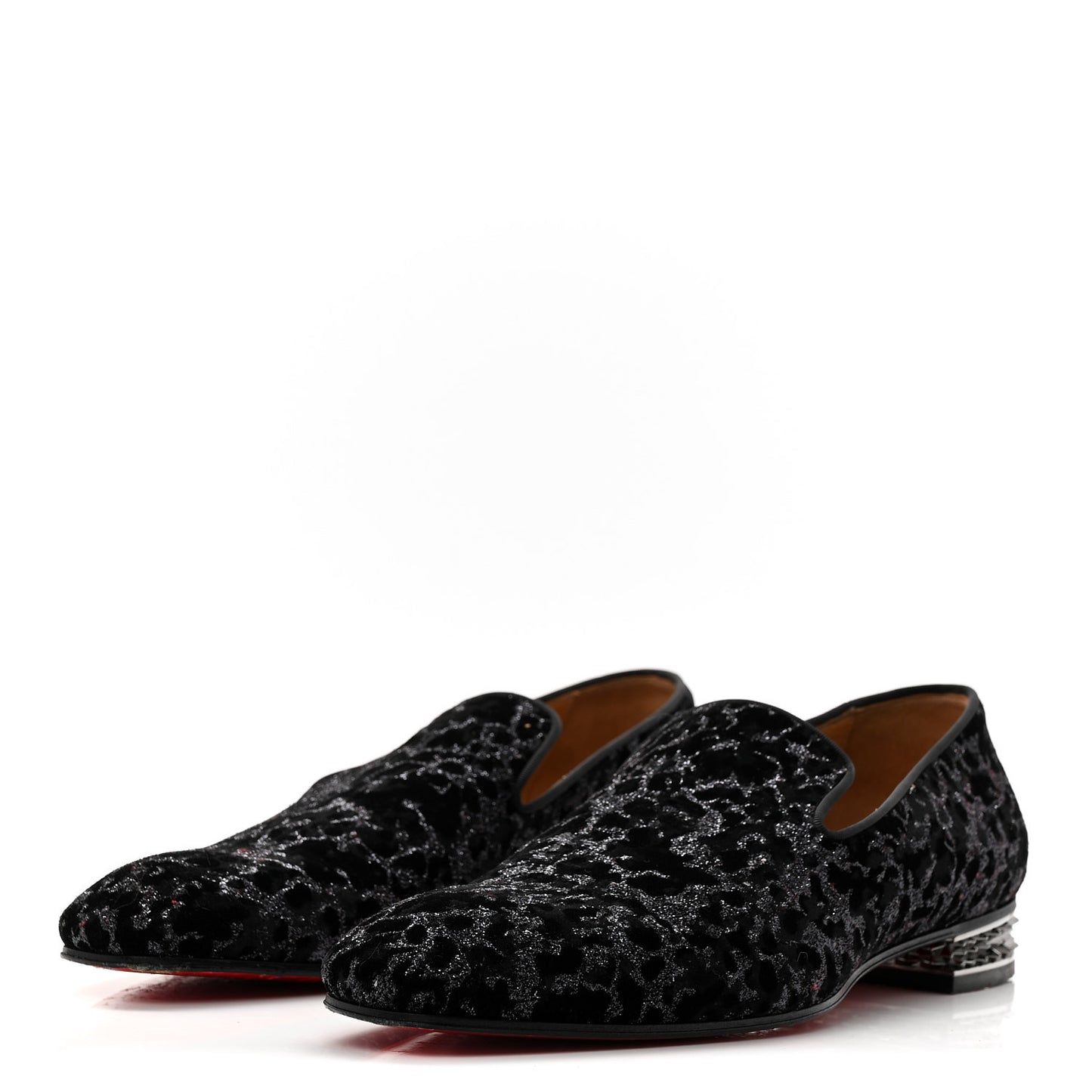 Velvet Glitter Mens Dandyrocks Flat Loafers 44 Black