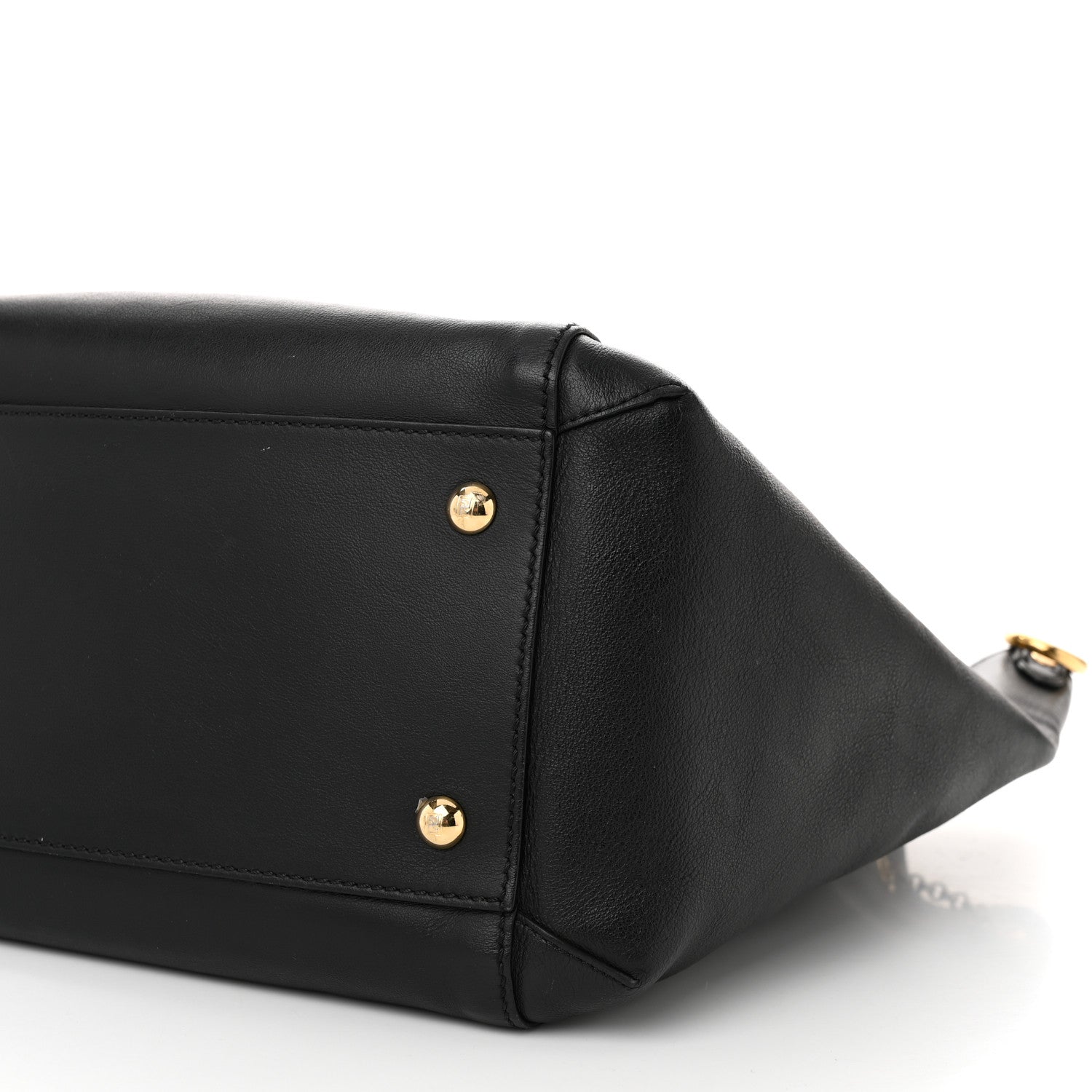 Fendi Vitello Grace King Karligraphy Chain Bucket Bag Black Bisquit 10 of 10