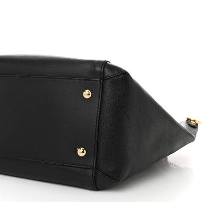 Fendi Vitello Grace King Karligraphy Chain Bucket Bag Black Bisquit 10 of 10