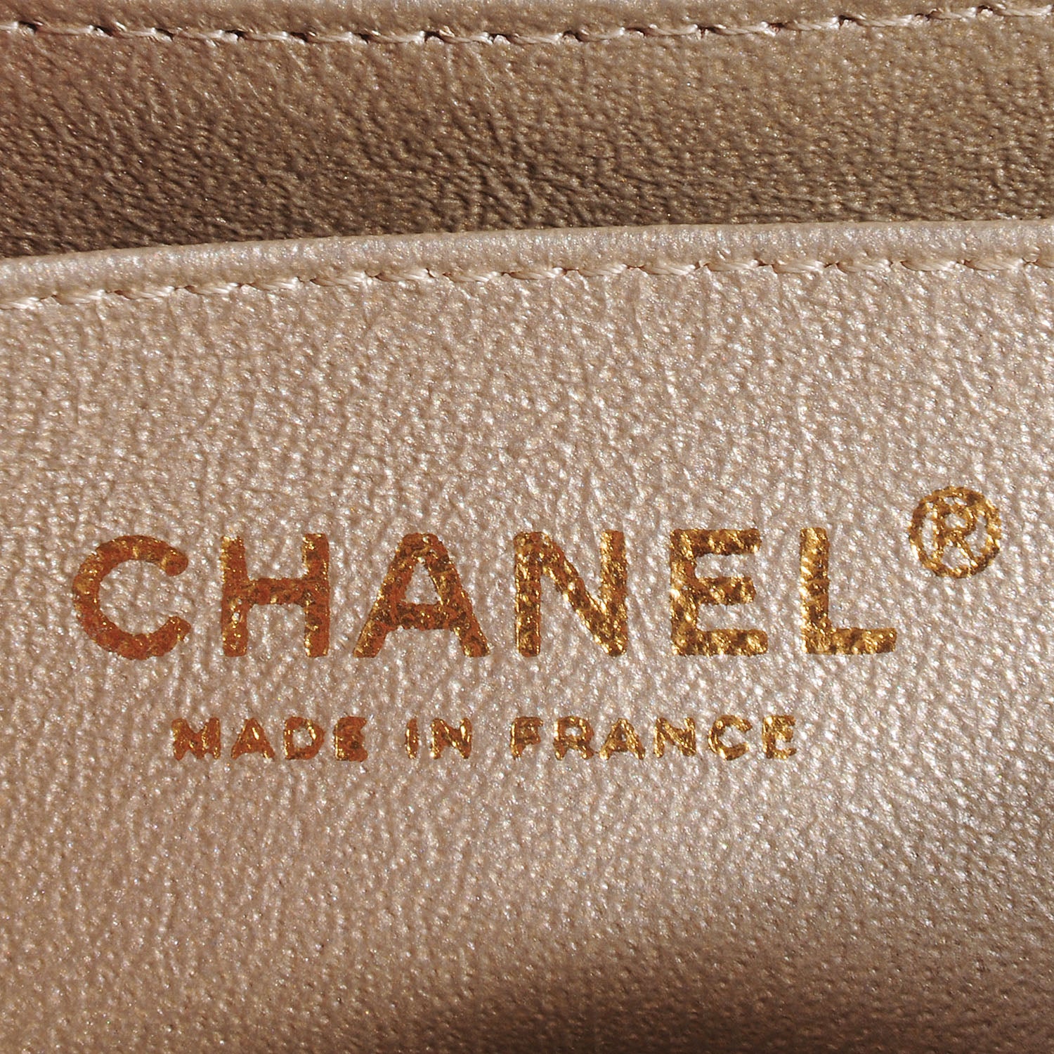 Chanel Metallic Lambskin Perforated Mini Rectangular Flap Light Gold 7 of 8